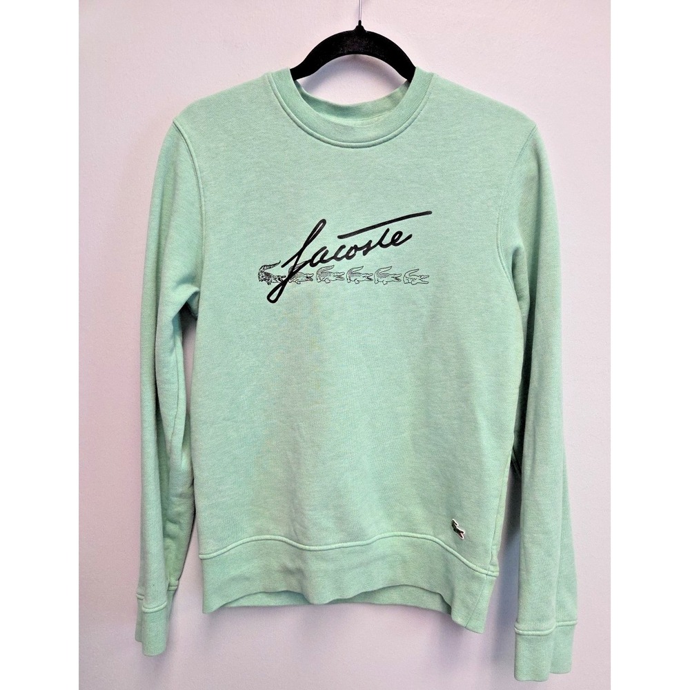 Lacoste‎ Logo Cotton Classic Fit Crewneck Men's Sweatshirt Size XS Lgt Green